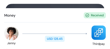 UI showing near-instant payment settlement