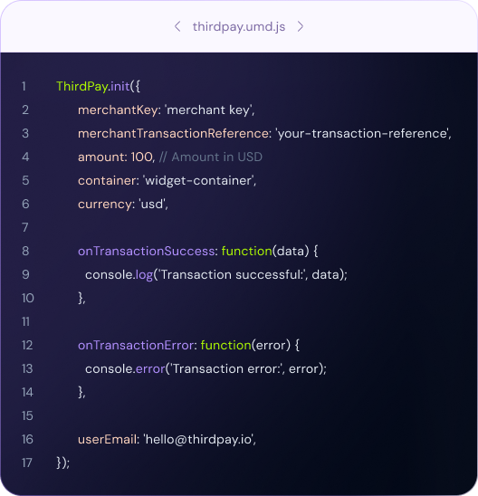 Integration code